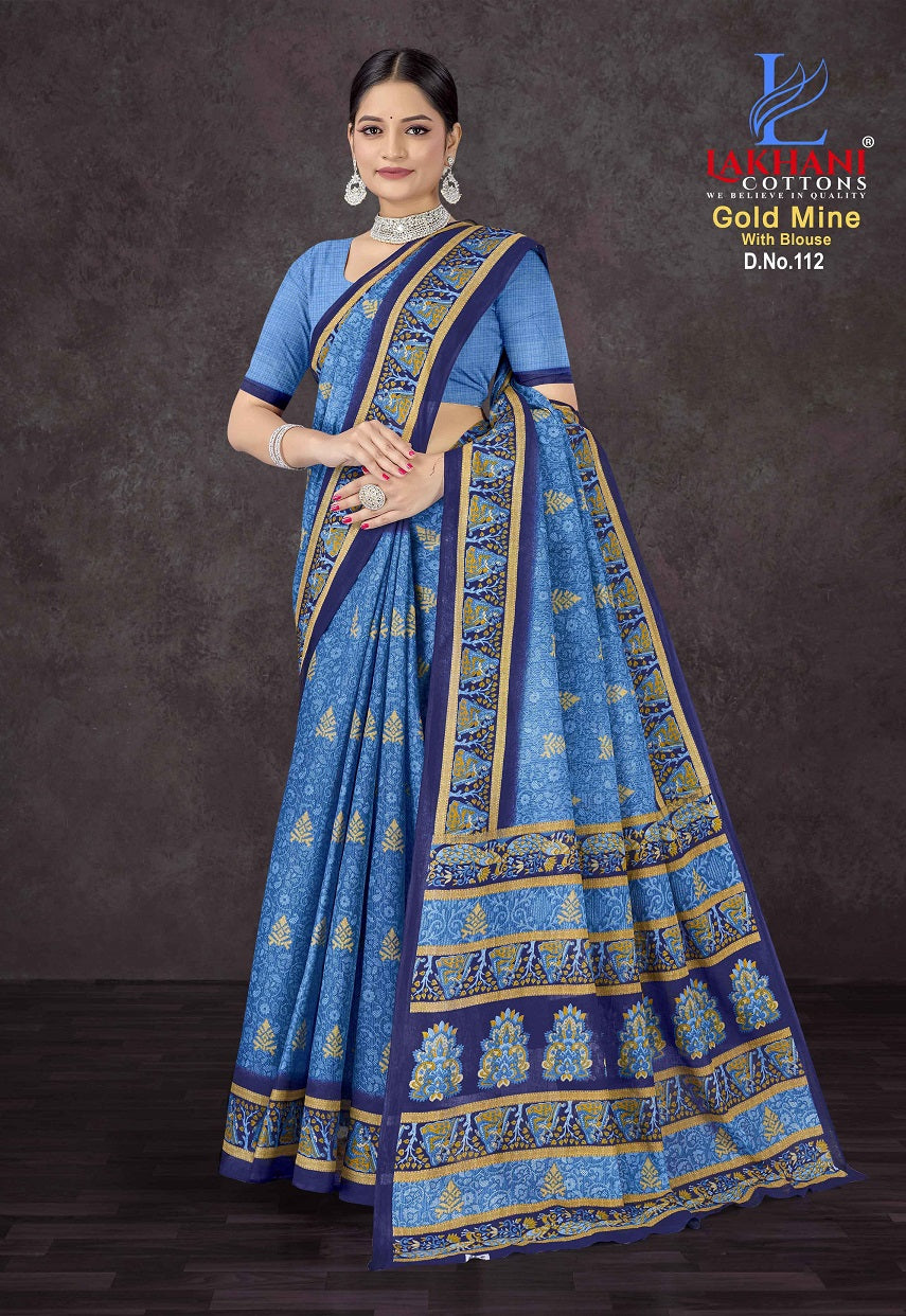 Gold Mine Lakhani Cotton Sarees Supplier Gujarat