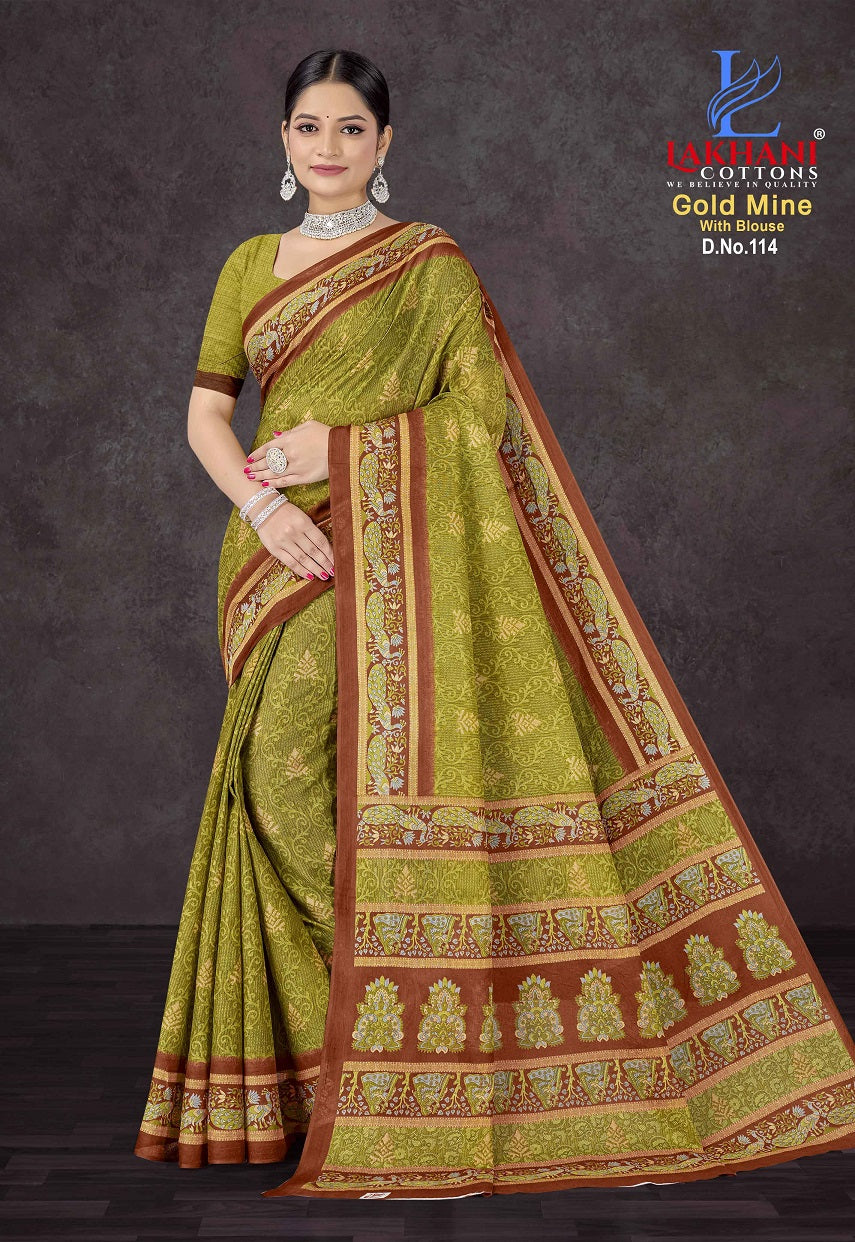 Gold Mine Lakhani Cotton Sarees Supplier Gujarat