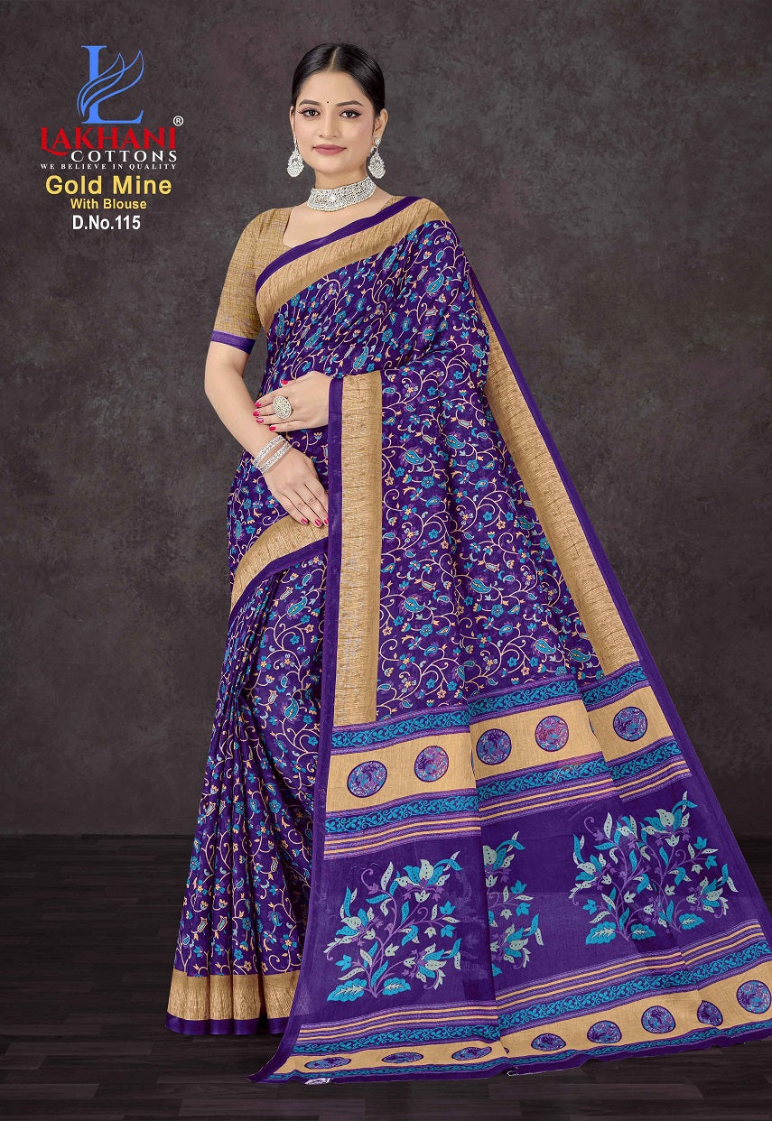 Gold Mine Lakhani Cotton Sarees Supplier Gujarat