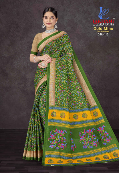 Gold Mine Lakhani Cotton Sarees Supplier Gujarat