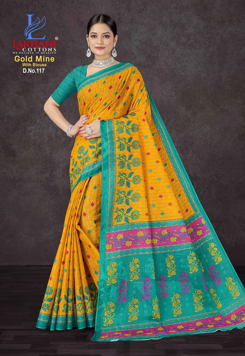 Gold Mine Lakhani Cotton Sarees Supplier Gujarat