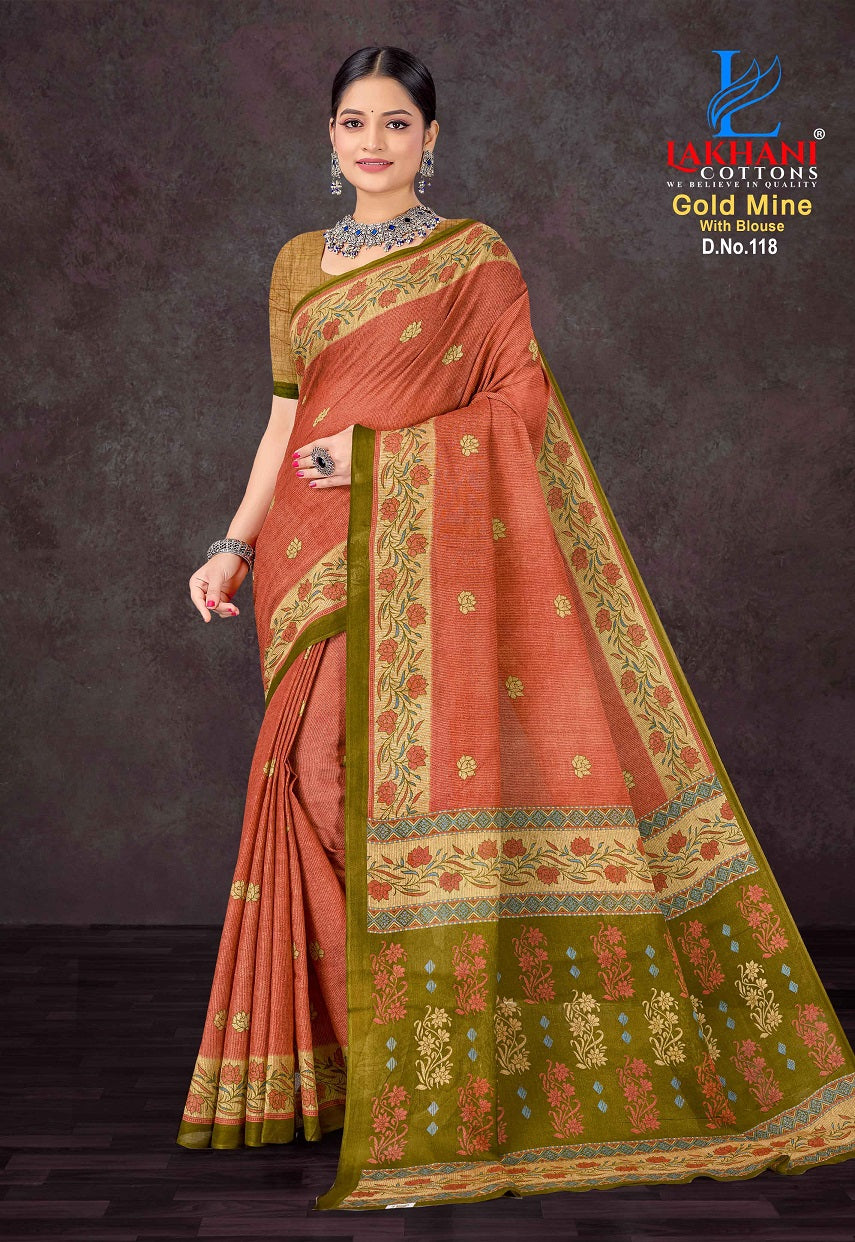 Gold Mine Lakhani Cotton Sarees Supplier Gujarat