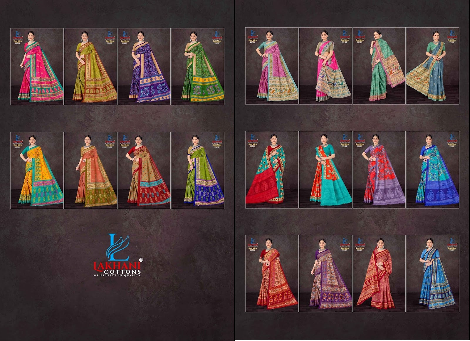Gold Mine Lakhani Cotton Sarees Supplier Gujarat