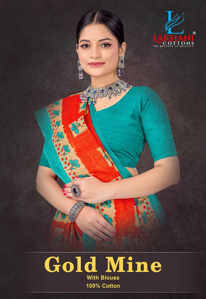 Gold Mine Lakhani Cotton Sarees Supplier Gujarat