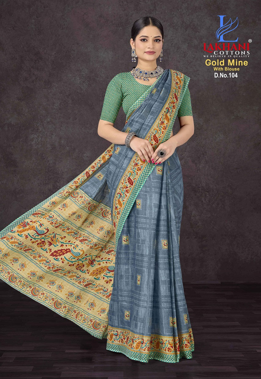 Gold Mine Lakhani Cotton Sarees Supplier Gujarat