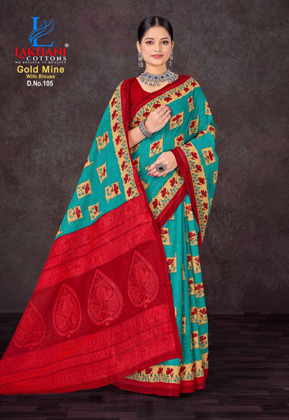 Gold Mine Lakhani Cotton Sarees Supplier Gujarat