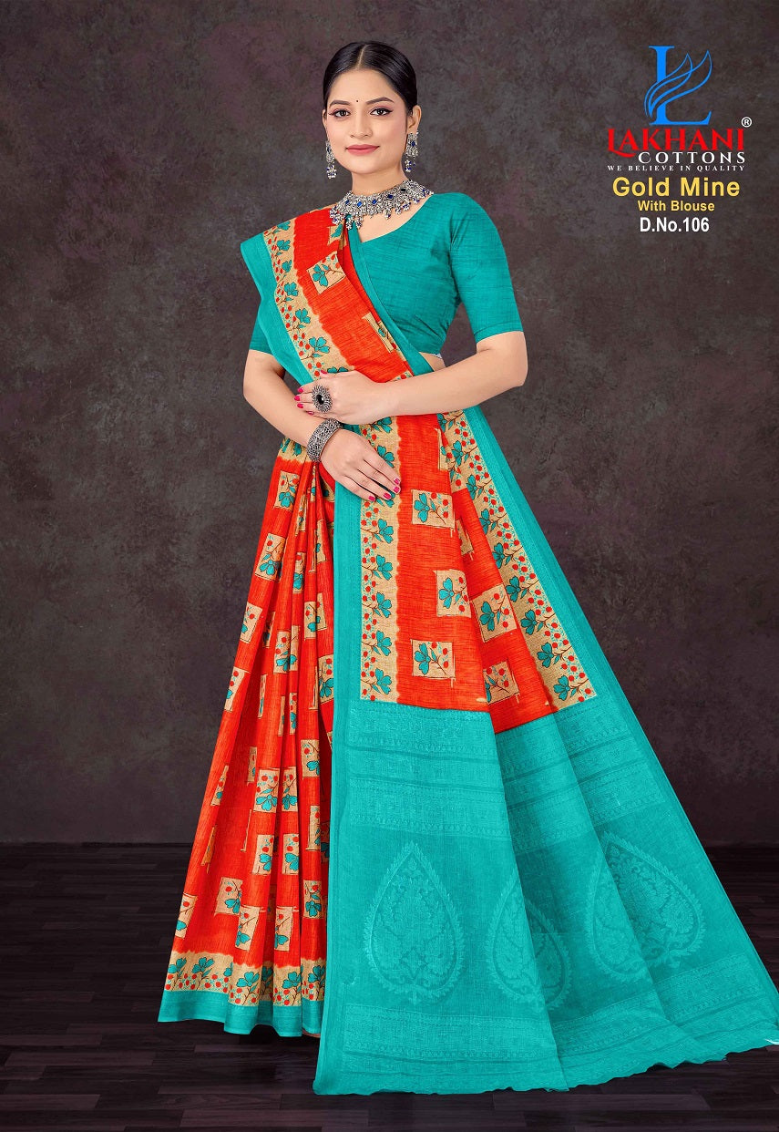 Gold Mine Lakhani Cotton Sarees Supplier Gujarat
