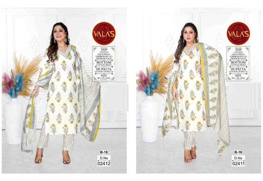 Gold Print Valas Cotton Readymade Pant Style Suits Exporter Ahmedabad