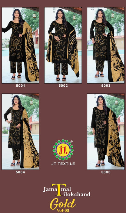 Gold Vol 5 Black Special Jt Rayon Pant Style Suits Manufacturer Gujarat