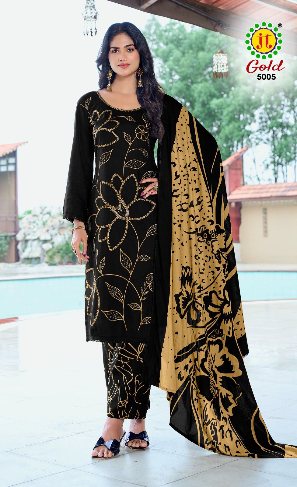 Gold Vol 5 Black Special Jt Rayon Pant Style Suits Manufacturer Gujarat