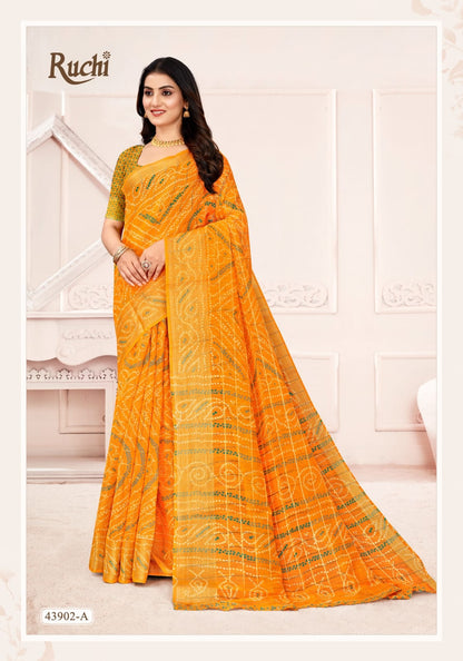 Golden Checks Ruchi Linen Silk Sarees Manufacturer Gujarat