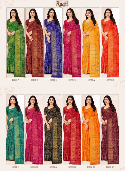Golden Checks Ruchi Linen Silk Sarees Manufacturer Gujarat
