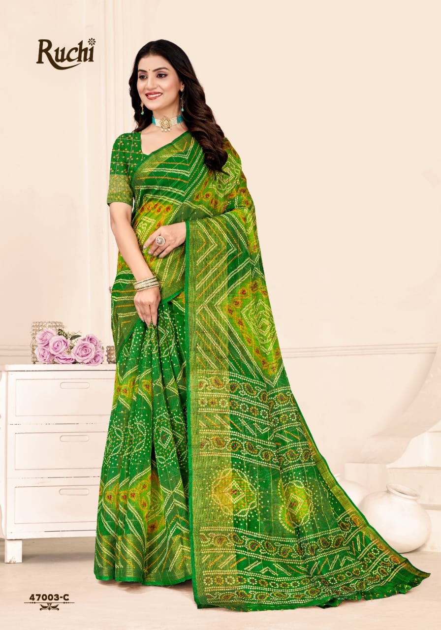 Golden Checks Vol 2 Ruchi Linen Silk Sarees Manufacturer India