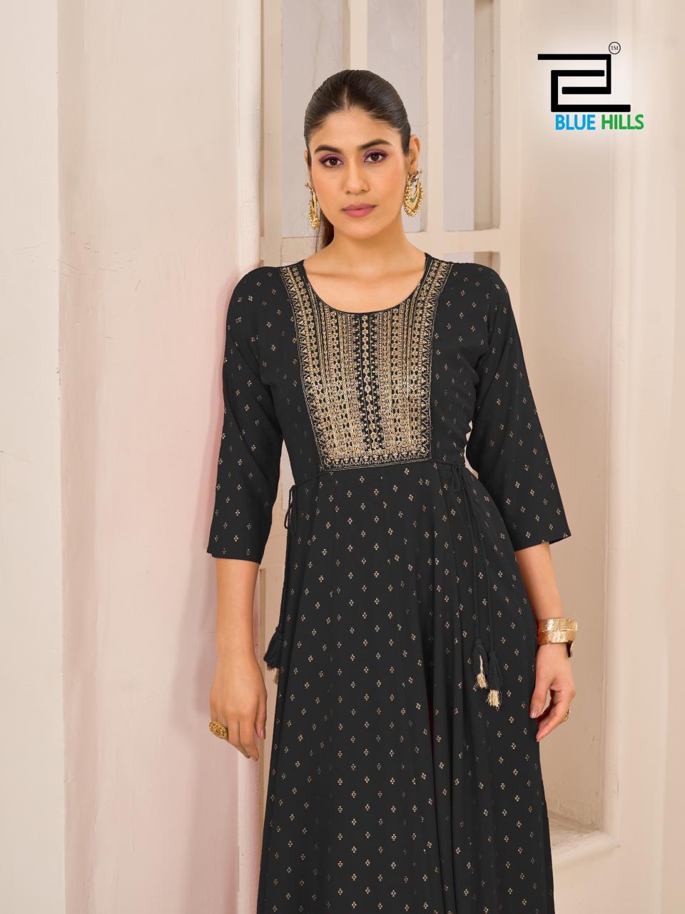 Golden Duck Blue Hills Rayon 14Kg Anarkali Kurtis Wholesaler India