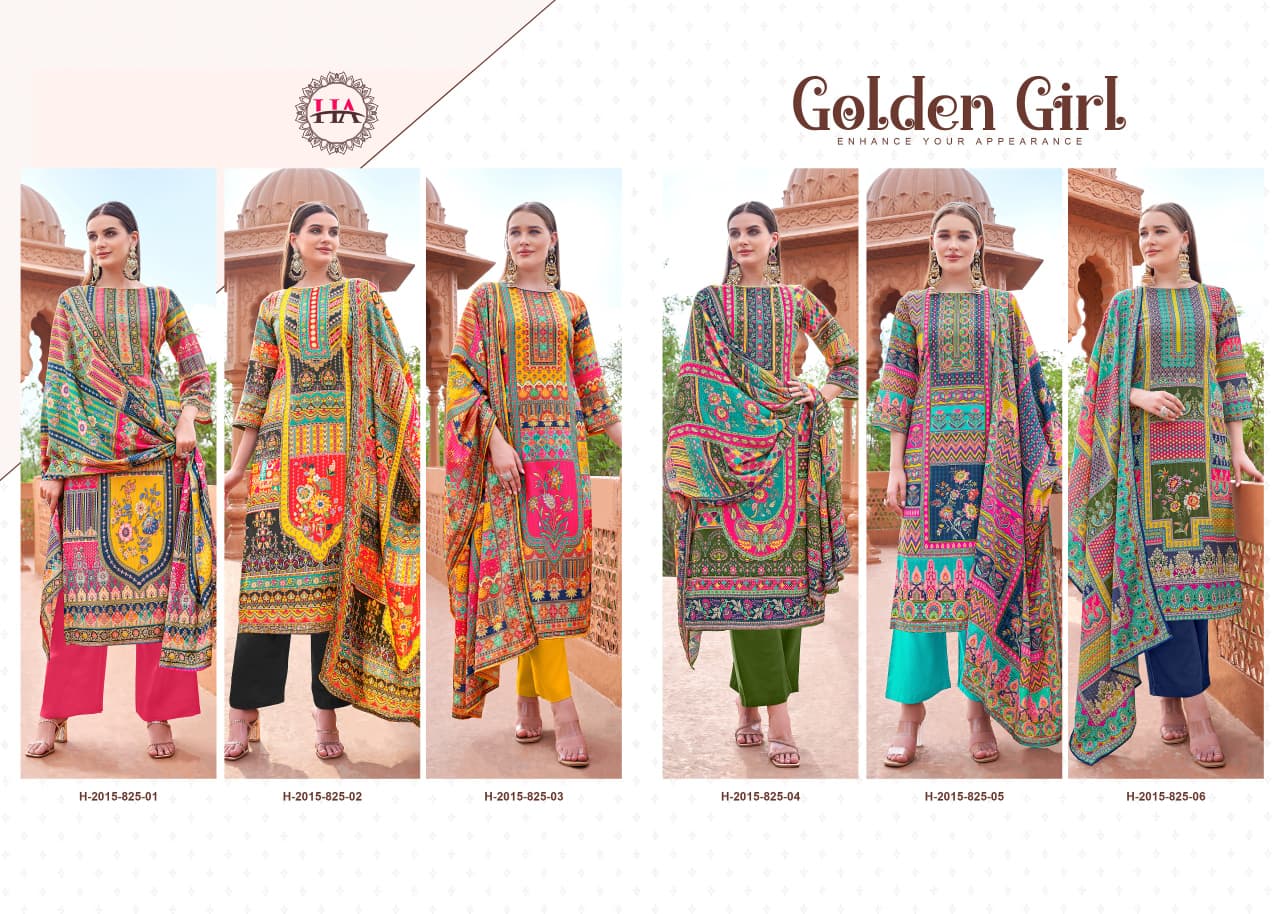 Golden Girl Harshit Fashion Pure Zam Karachi Salwar Suits Wholesale Price