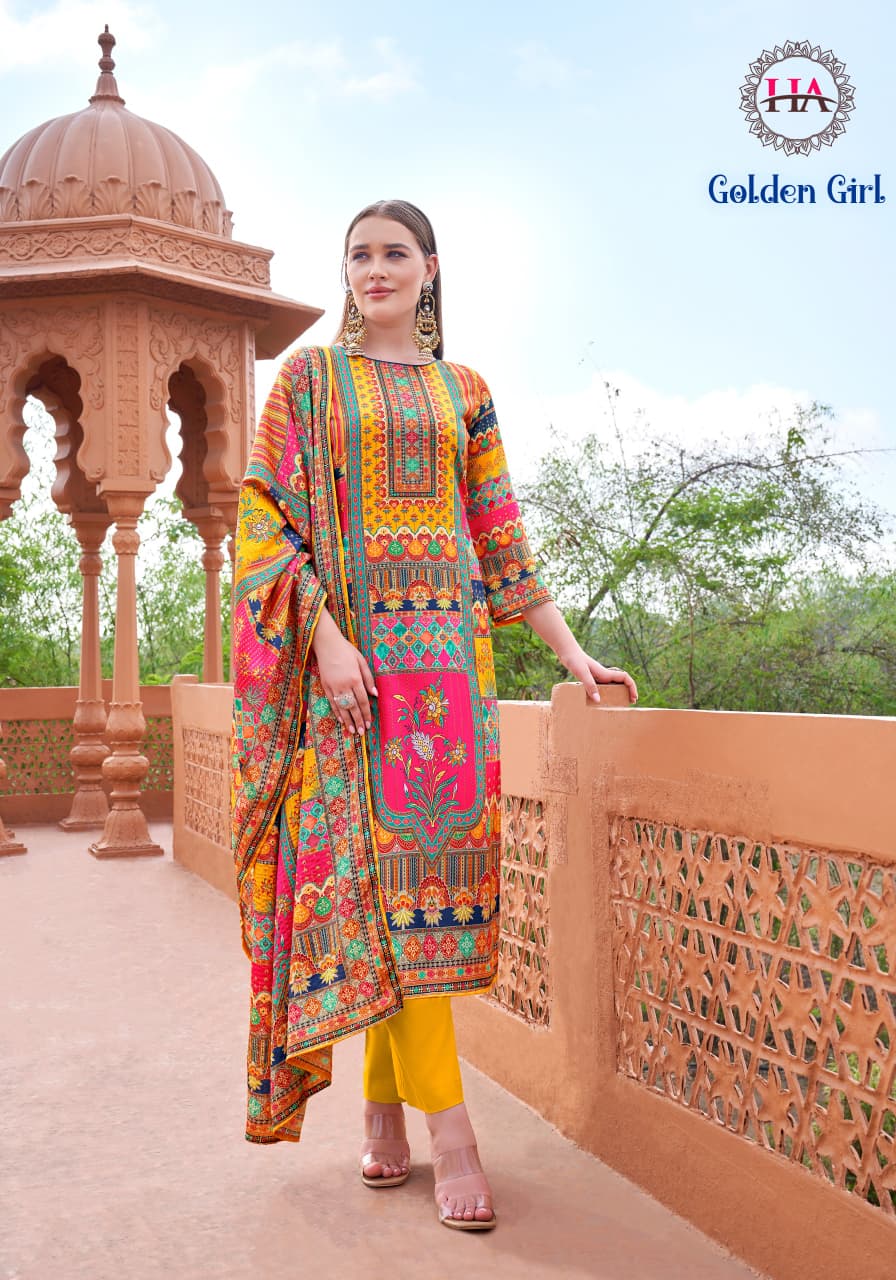 Golden Girl Harshit Fashion Pure Zam Karachi Salwar Suits Wholesale Price