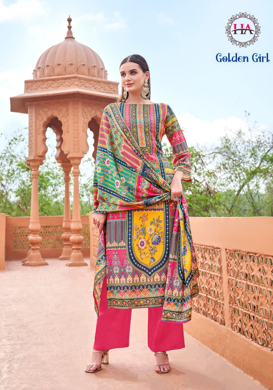 Golden Girl Harshit Fashion Pure Zam Karachi Salwar Suits Wholesale Price