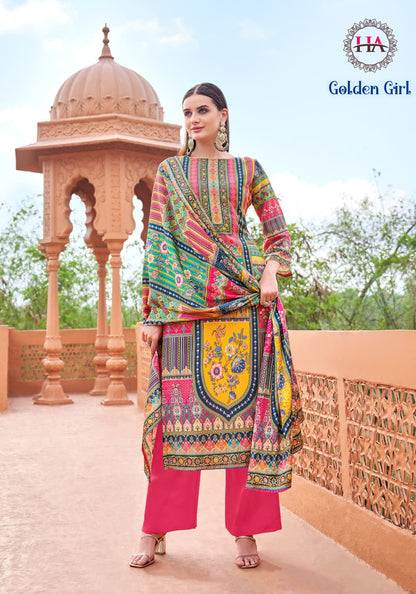 Golden Girl Harshit Fashion Pure Zam Karachi Salwar Suits Wholesale Price