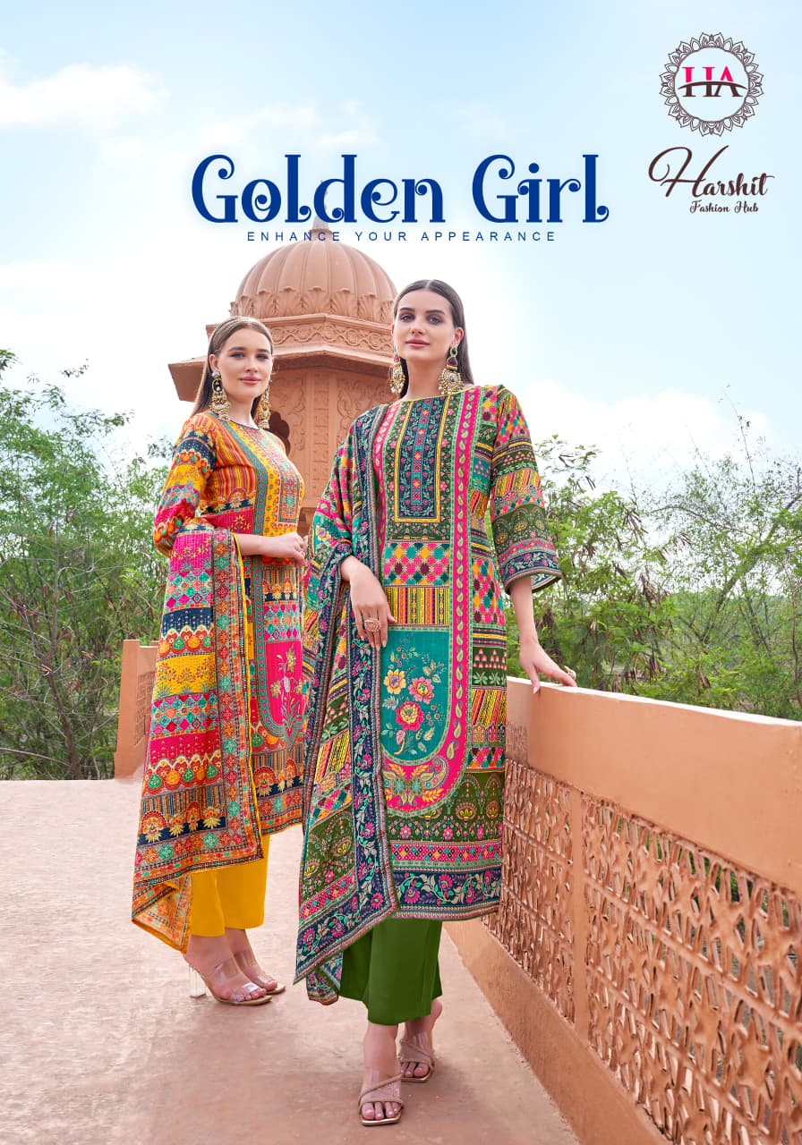 Golden Girl Harshit Fashion Pure Zam Karachi Salwar Suits Wholesale Price