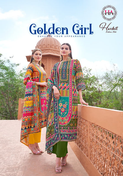 Golden Girl Harshit Fashion Pure Zam Karachi Salwar Suits Wholesale Price