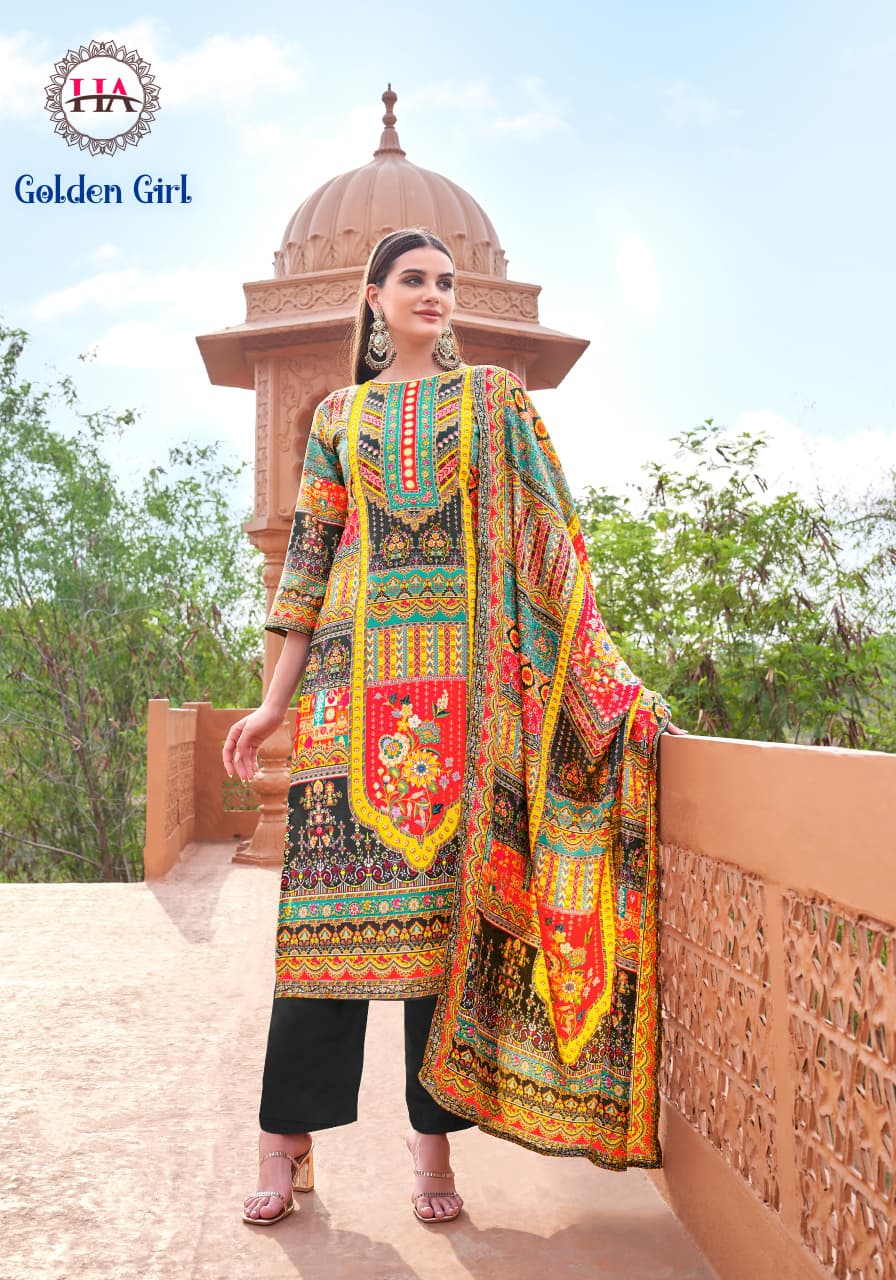 Golden Girl Harshit Fashion Pure Zam Karachi Salwar Suits Wholesale Price