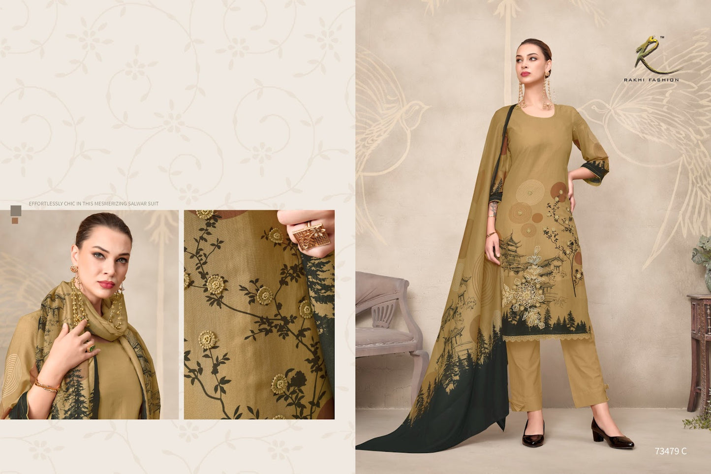Golden Hour 73479 Rakhi Fashion Bemberg Pant Style Suits Wholesaler India