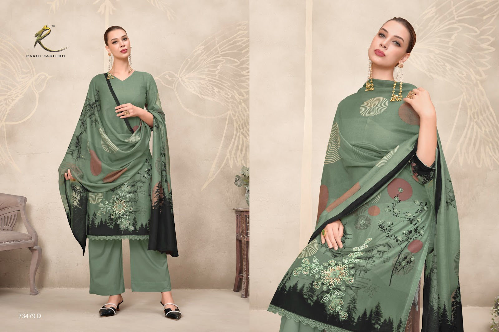 Golden Hour 73479 Rakhi Fashion Bemberg Pant Style Suits Wholesaler India