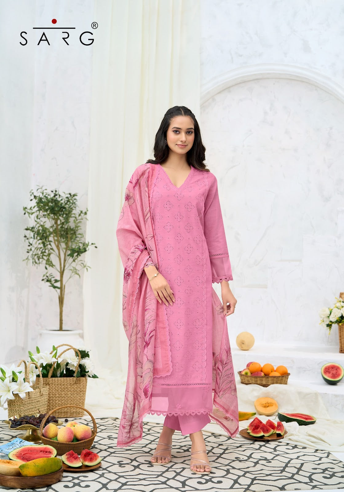 Golden Hour Sarg Cotton Pant Style Suits Wholesale Rate