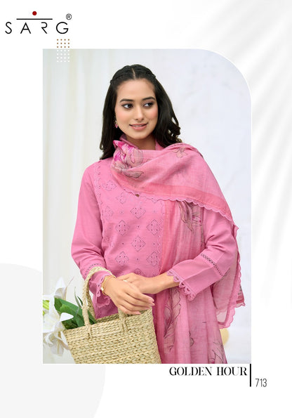 Golden Hour Sarg Cotton Pant Style Suits Wholesale Rate