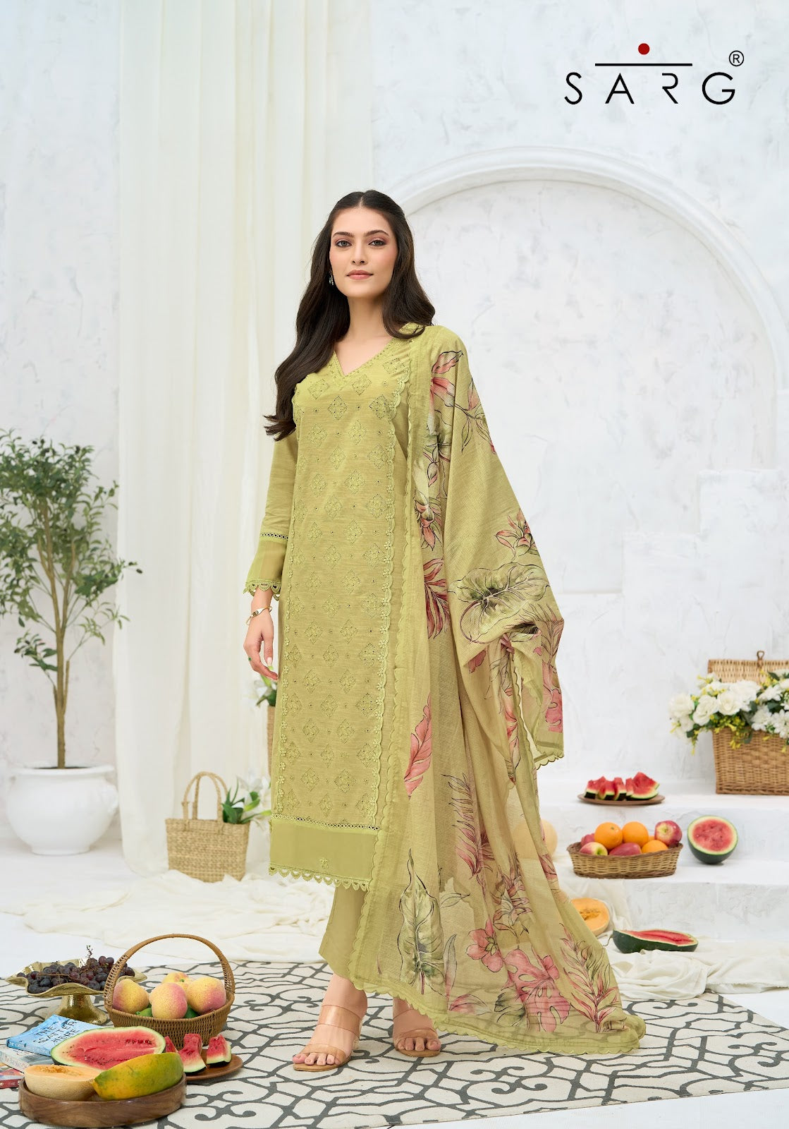 Golden Hour Sarg Cotton Pant Style Suits Wholesale Rate