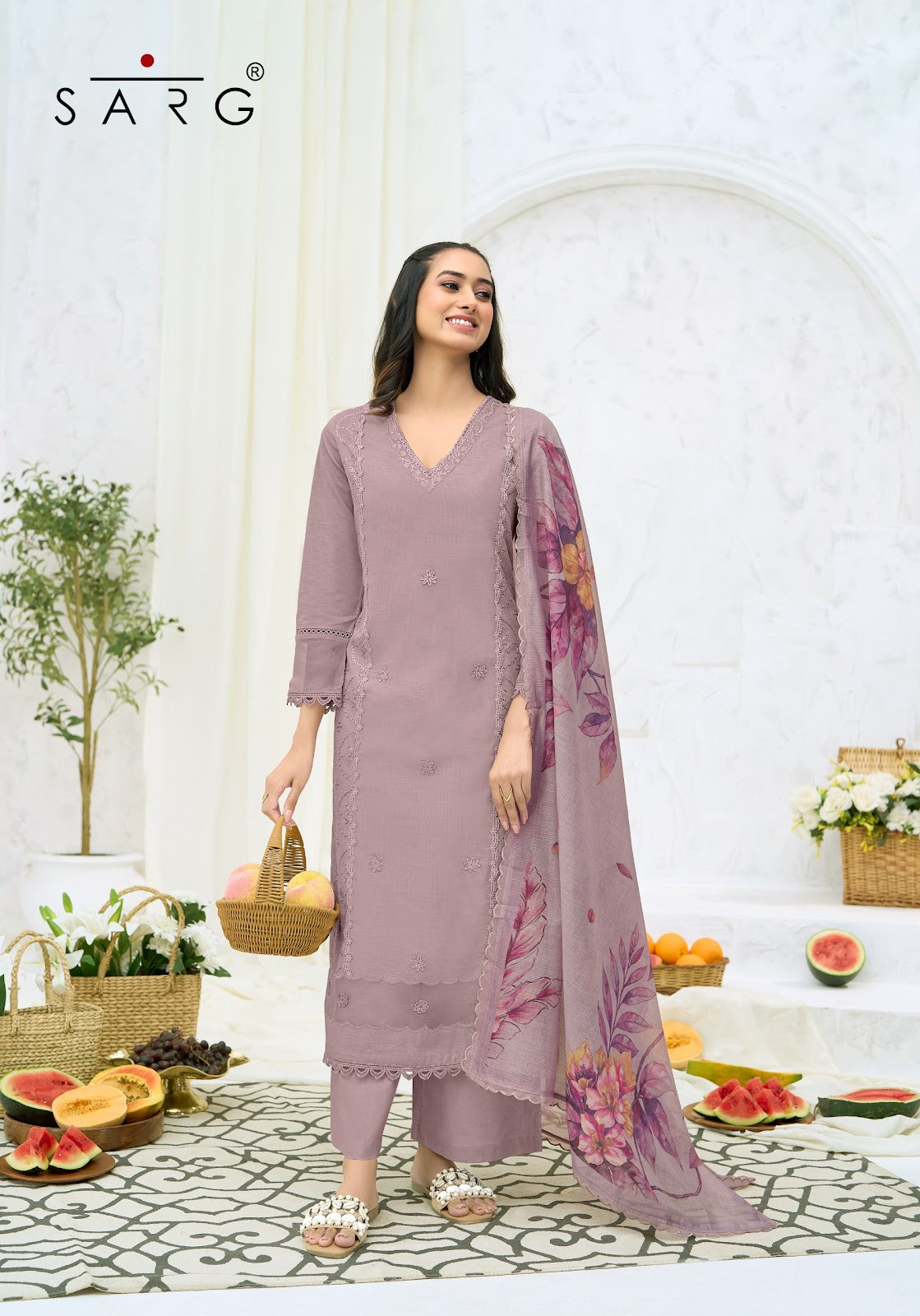 Golden Hour Sarg Cotton Pant Style Suits Wholesale Rate