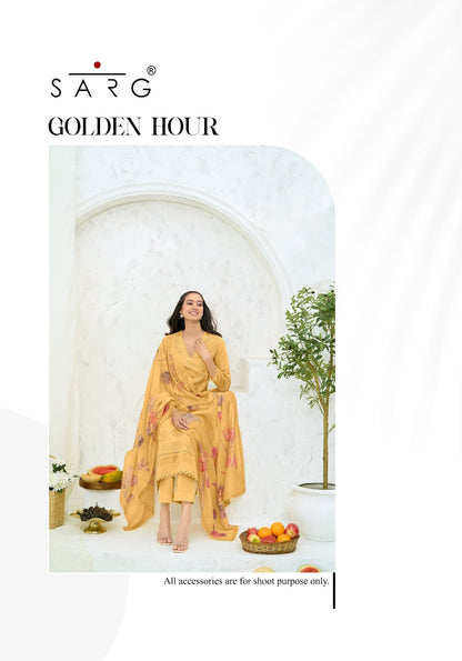 Golden Hour Sarg Cotton Pant Style Suits Wholesale Rate