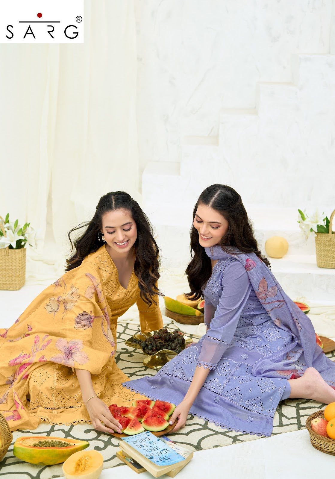 Golden Hour Sarg Cotton Pant Style Suits Wholesale Rate