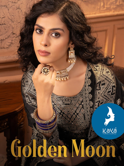 Golden Moon Kaya Chanderi Readymade Pant Style Suits Manufacturer Ahmedabad