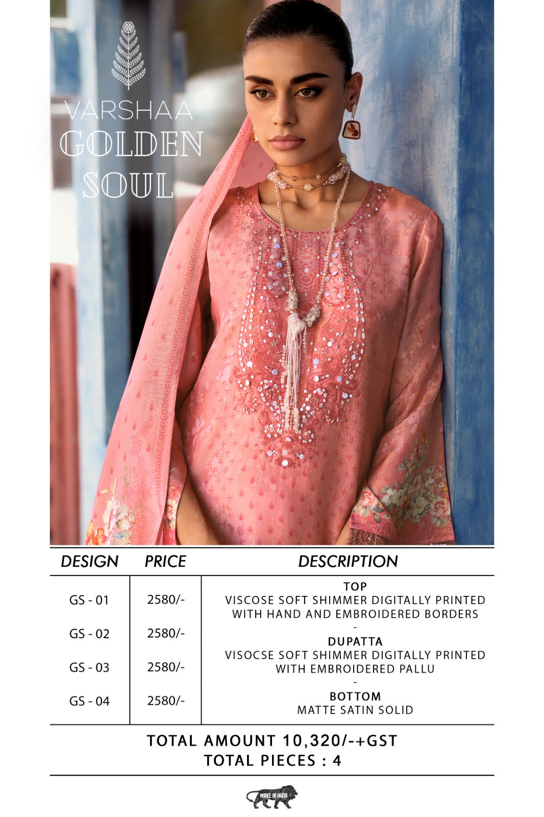 Golden Soul Varshaa Viscose Pant Style Suits Supplier Ahmedabad