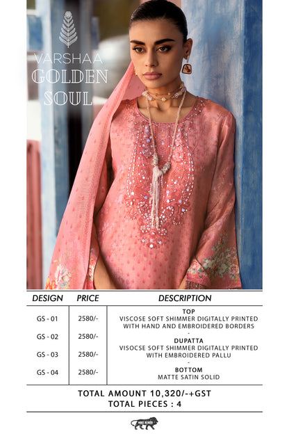 Golden Soul Varshaa Viscose Pant Style Suits Supplier Ahmedabad