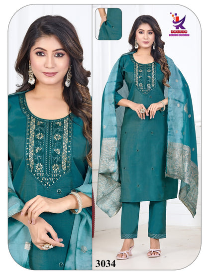 Golden Style Mlm Kalash Lifestyle Shimmer Readymade Pant Style Suits Wholesale Rate