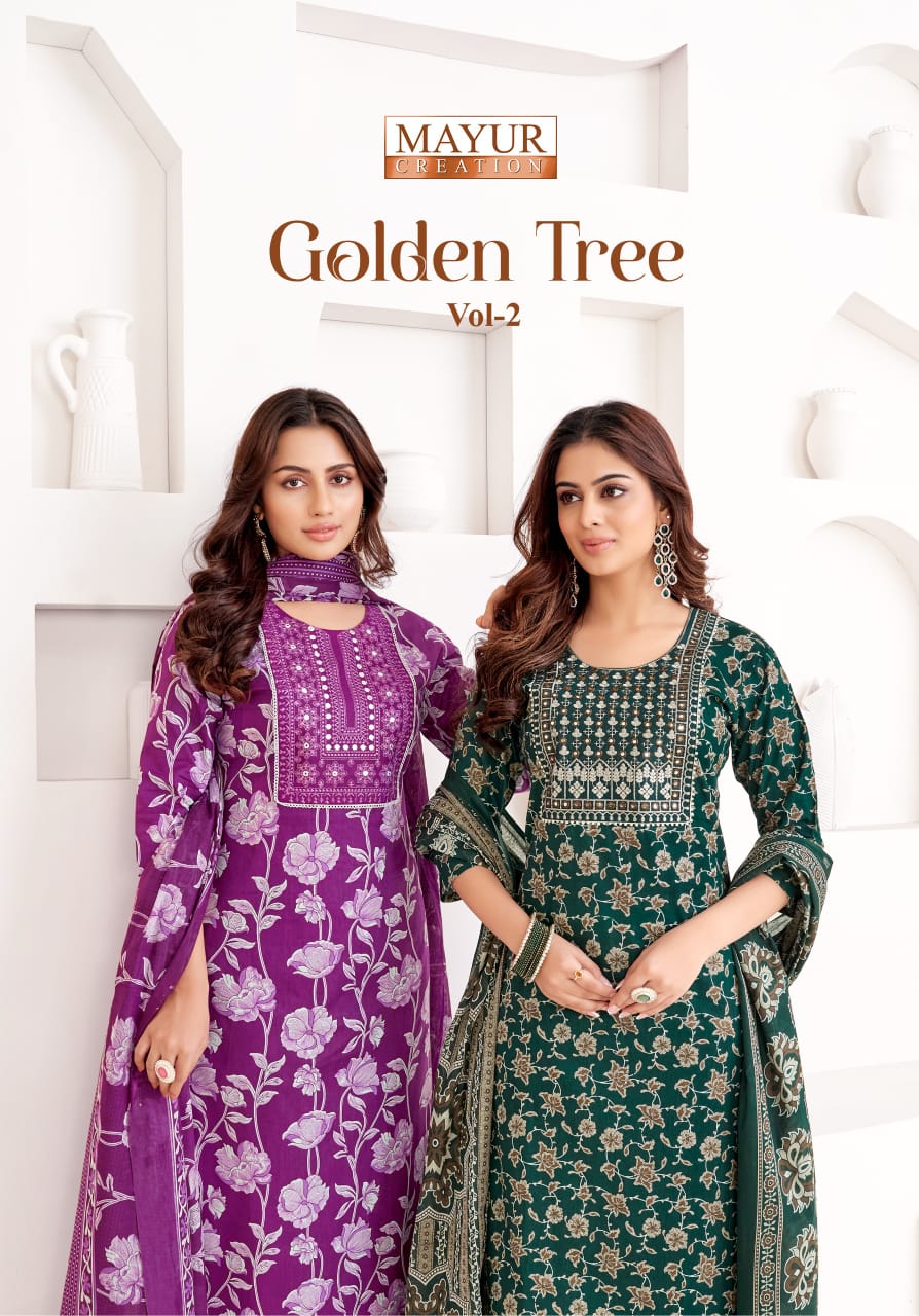 Golden Tree Vol 2 Mayur Creation Readymade Cotton Pant Suits Supplier