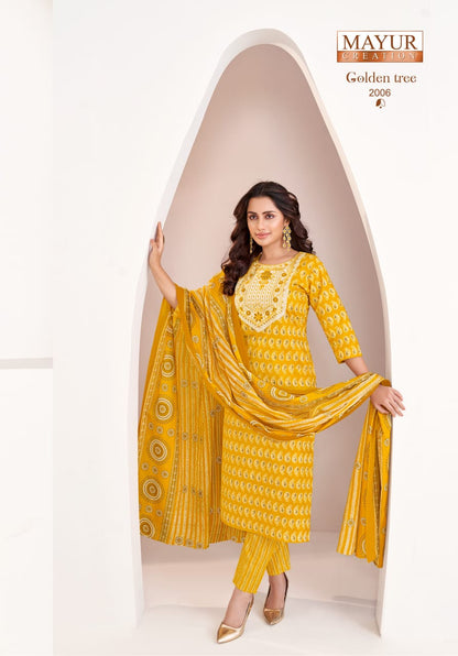 Golden Tree Vol 2 Mayur Creation Readymade Cotton Pant Suits Supplier