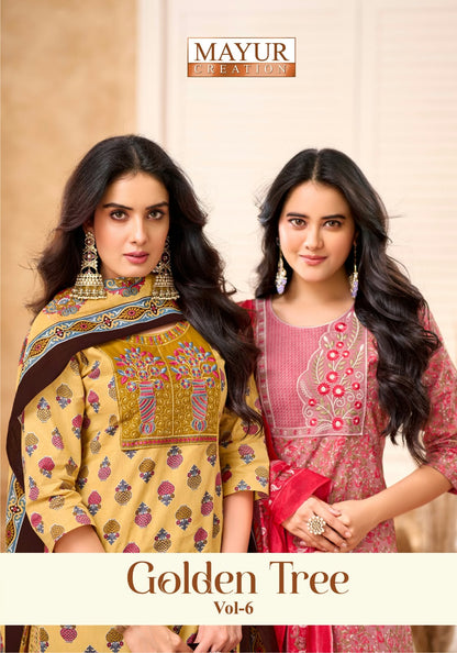 Golden Tree Vol 6 Mayur Creation Readymade Cotton Pant Suits Wholesaler