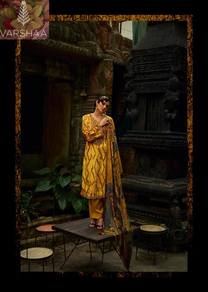 Golden Winter Varshaa Velvet Suits Wholesaler