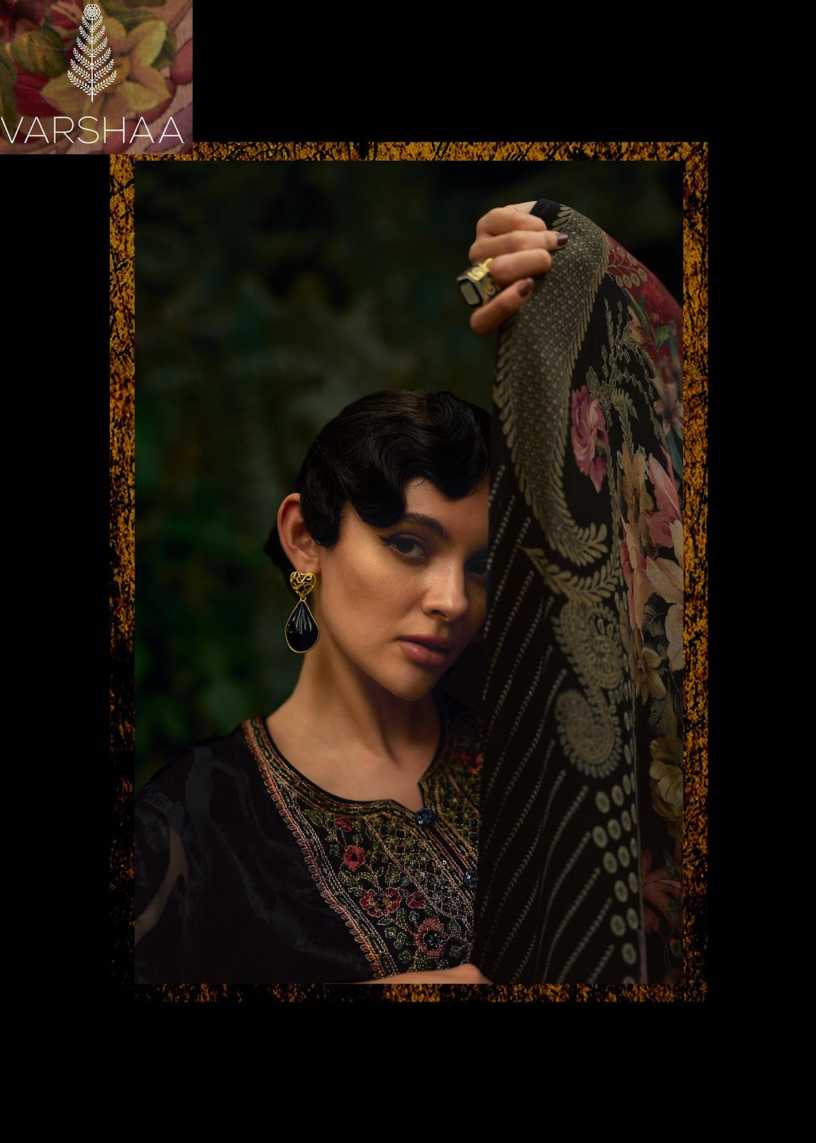 Golden Winter Varshaa Velvet Suits Wholesaler
