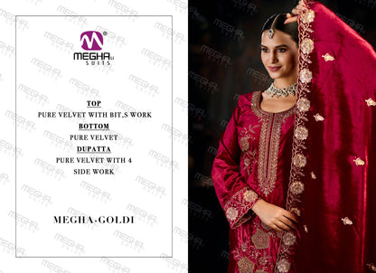Goldi Megha Velvet Suits Wholesale Price
