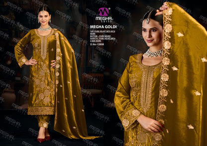Goldi Megha Velvet Suits Wholesale Price