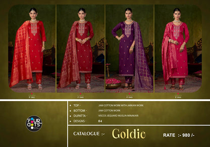 Goldie Four Dots Jam Cotton Pant Style Suits Wholesale Price