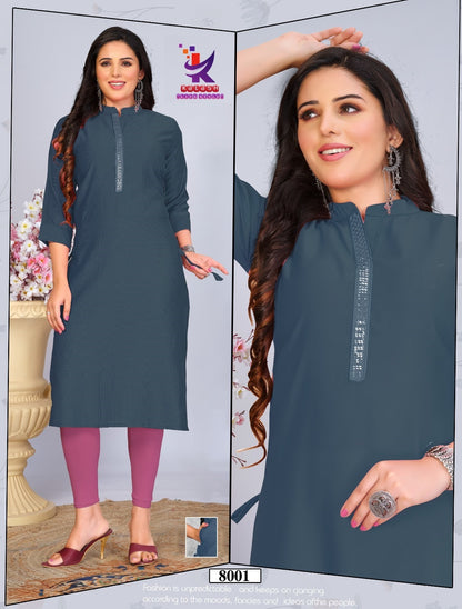 Good Impression 4 Mlm Kalash Lifestyle Vertical Straight Cut Kurtis Wholesale Price