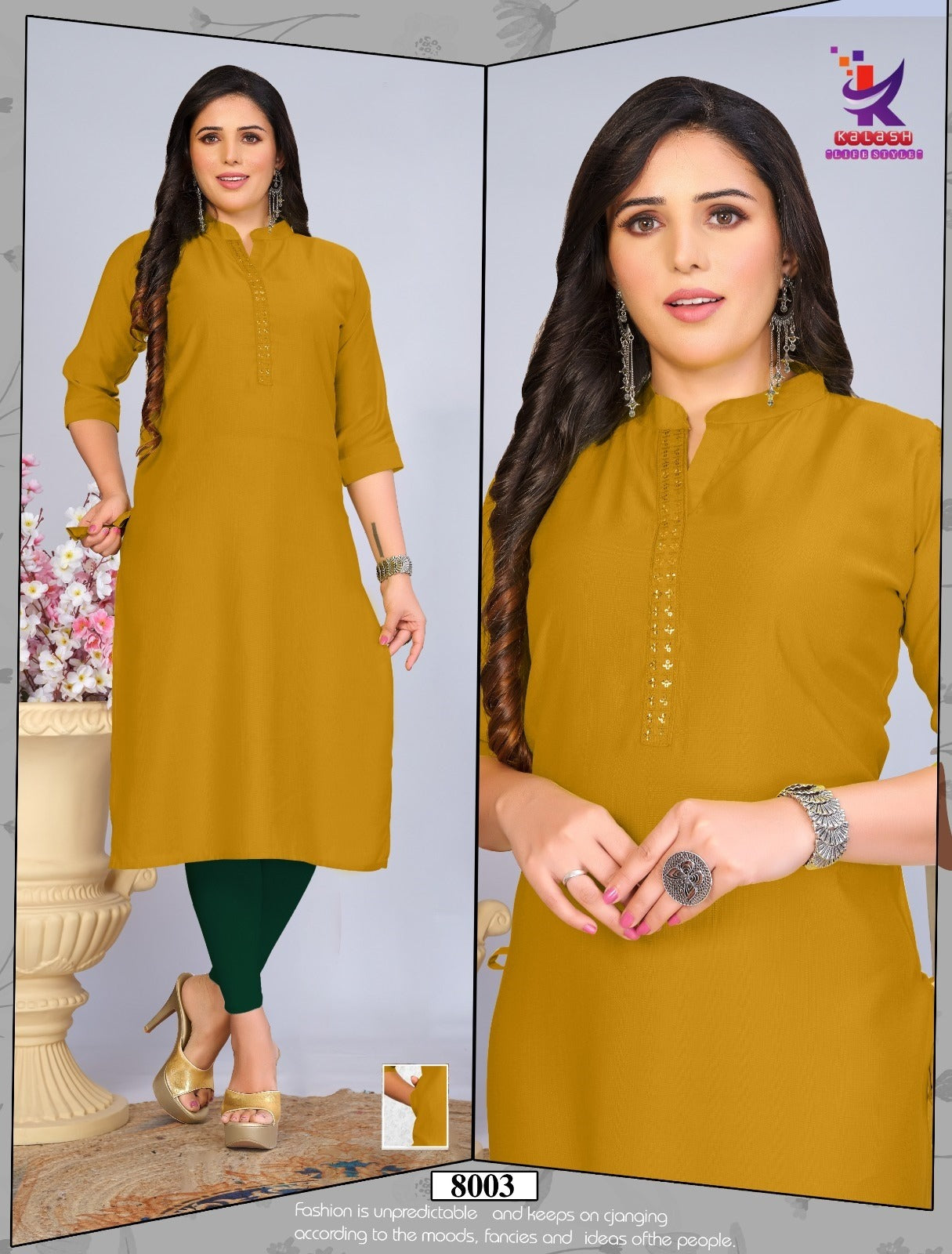 Good Impression 4 Mlm Kalash Lifestyle Vertical Straight Cut Kurtis Wholesale Price