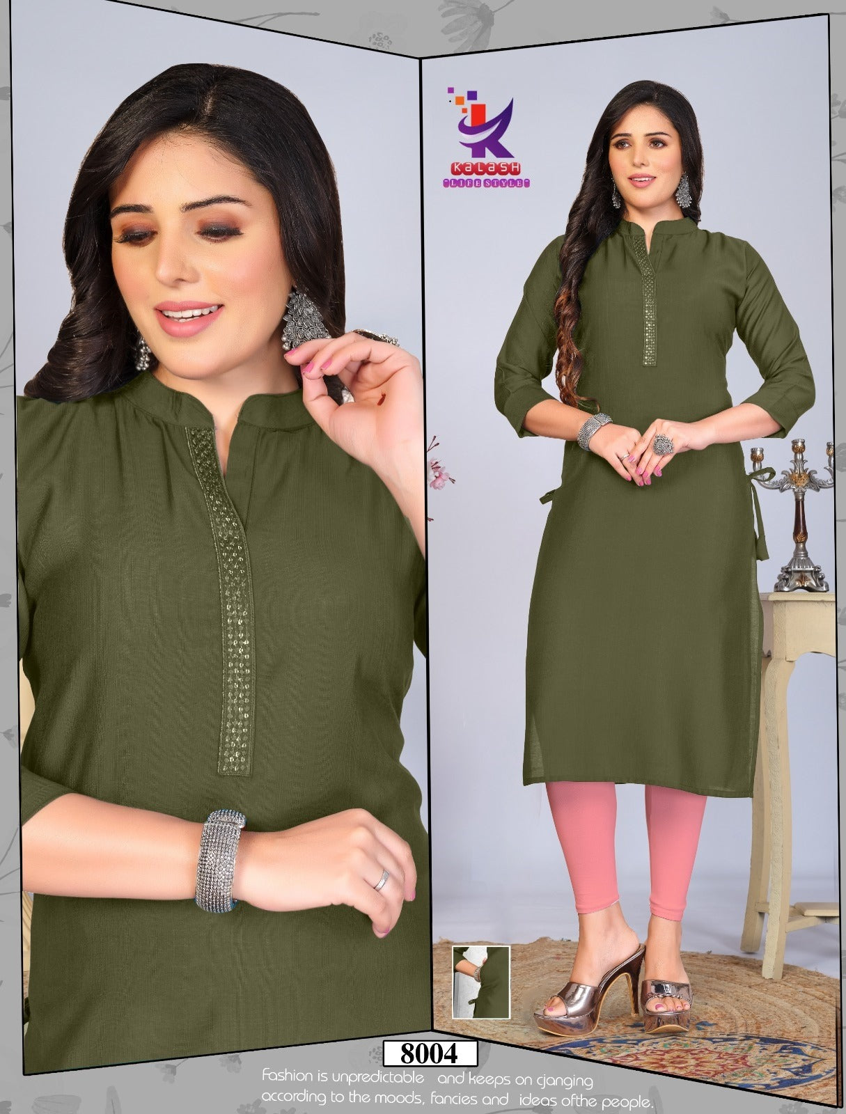Good Impression 4 Mlm Kalash Lifestyle Vertical Straight Cut Kurtis Wholesale Price