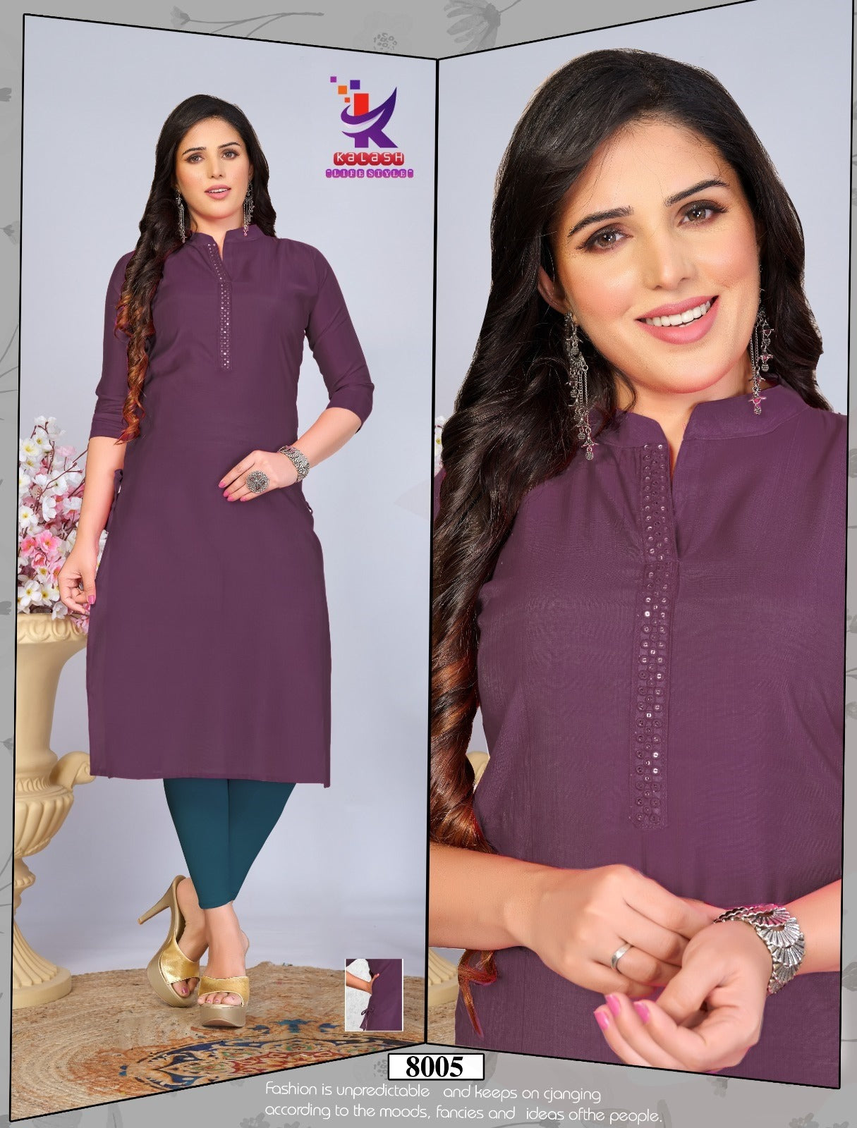 Good Impression 4 Mlm Kalash Lifestyle Vertical Straight Cut Kurtis Wholesale Price