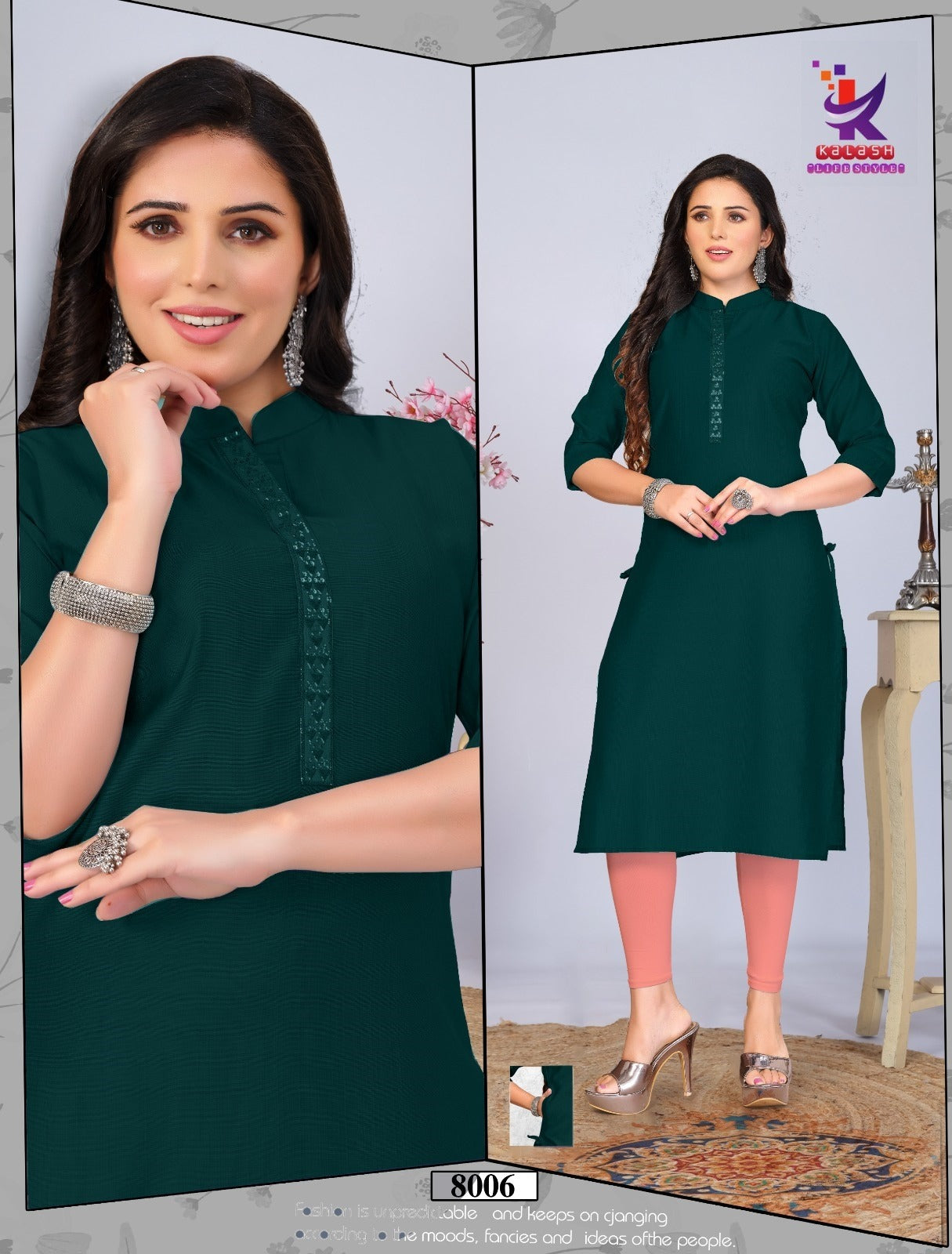 Good Impression 4 Mlm Kalash Lifestyle Vertical Straight Cut Kurtis Wholesale Price